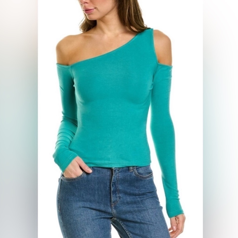 REVOLVE Teal One-Shoulder Long Sleeve Top NWOT